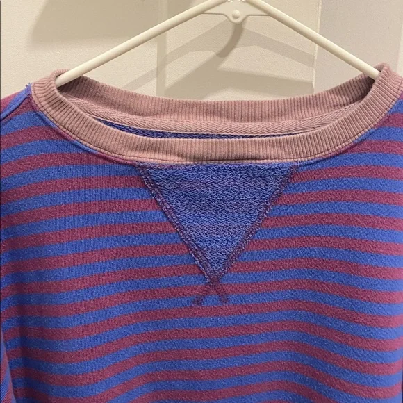Free People We The Free Classic Striped Oversized Crewneck; Blue Combo; Size XS - Picture 8 of 10